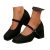 Zapatos De Tacón Alto Para Mujer, Elegantes Y Cómodos Zapatos Cerrados Con Punta Redonda Tacones Con Correa Para Pies Anchos Zapatos De Boda De Baile De Fiesta Nocturna,Negro,42 EU